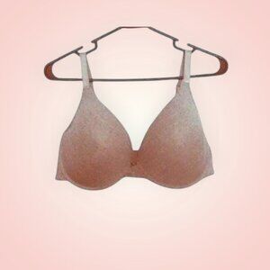 Gray Underwire Padded Adjustable Strap Bra Size 40D